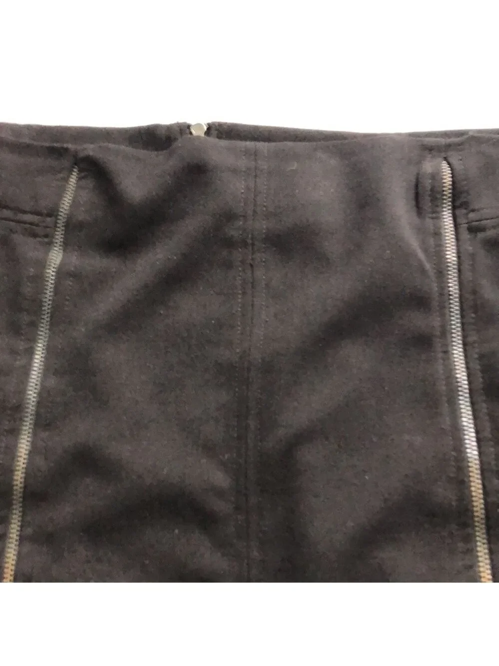Zara TRF Double Zip Up Black Pencil Mini Skirt Size 8